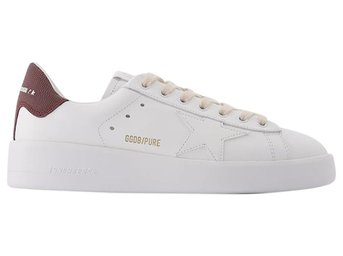 Golden Goose Deluxe Brand Pure Star Sneakers - Golden Goose -  White/Burgundy - Leather  ref.611418